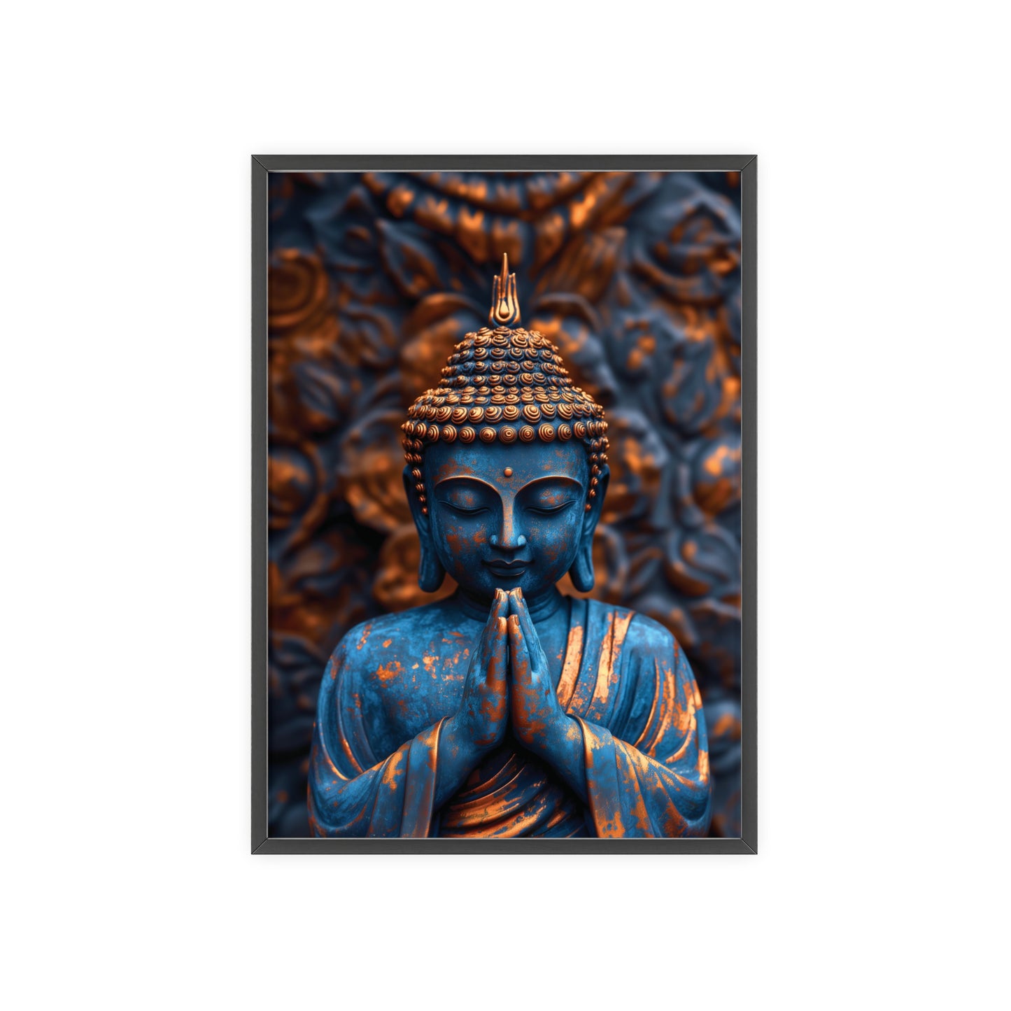 Posters with Wooden Frame - The Graceful Bronze Buddha