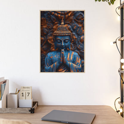 Posters with Wooden Frame - The Graceful Bronze Buddha