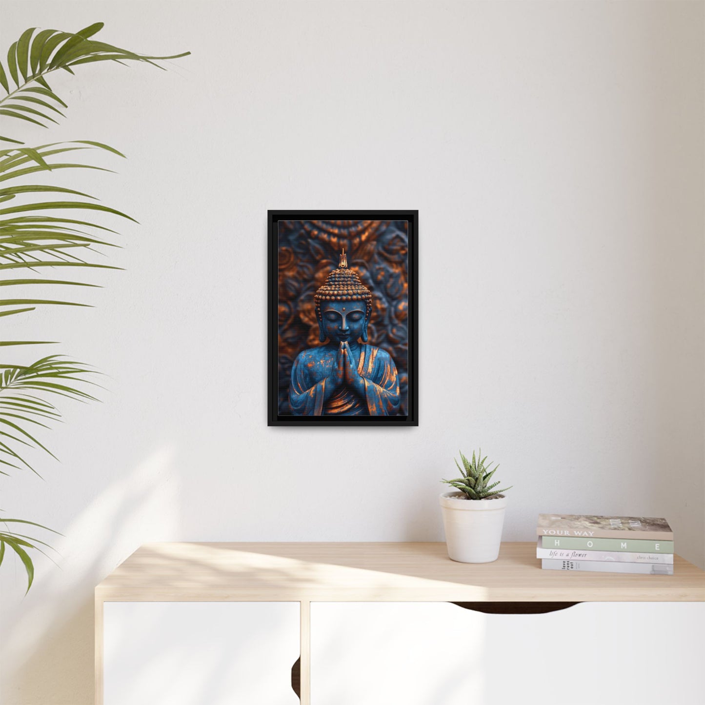 Matte Canvas, Framed - The Graceful Bronze Buddha