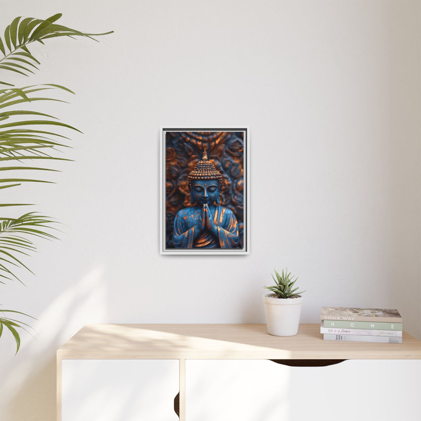 Matte Canvas, Framed - The Graceful Bronze Buddha